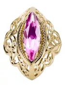 14K Yellow gold Amethyst Ring Vintage Jewlery vrc017y